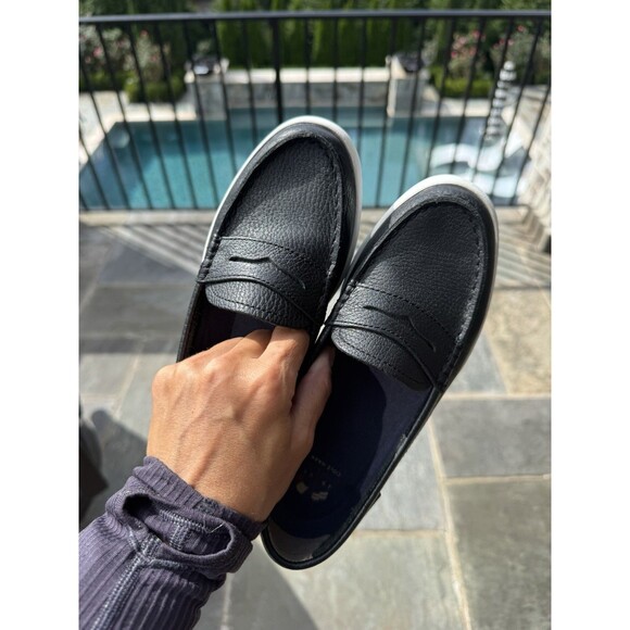 Cole Haan Womens Nantucket Loafer Size 5.5 Black Leather Flat Penny Boat - Picture 12 of 15
